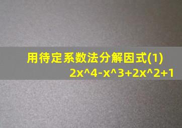 用待定系数法分解因式(1) 2x^4-x^3+2x^2+1